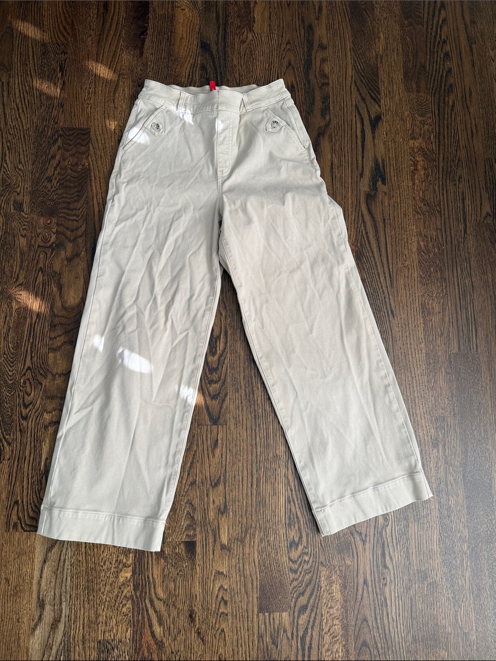 SPANX Women's Ankle-Length Wide-Leg Pants in Light Cream